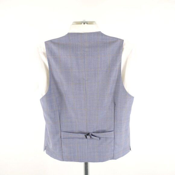 Vitale‎ Barberis Canonico Super 140s Blue Plaid 2 Piece Vest + Suit Jacket 42L - Picture 15 of 15